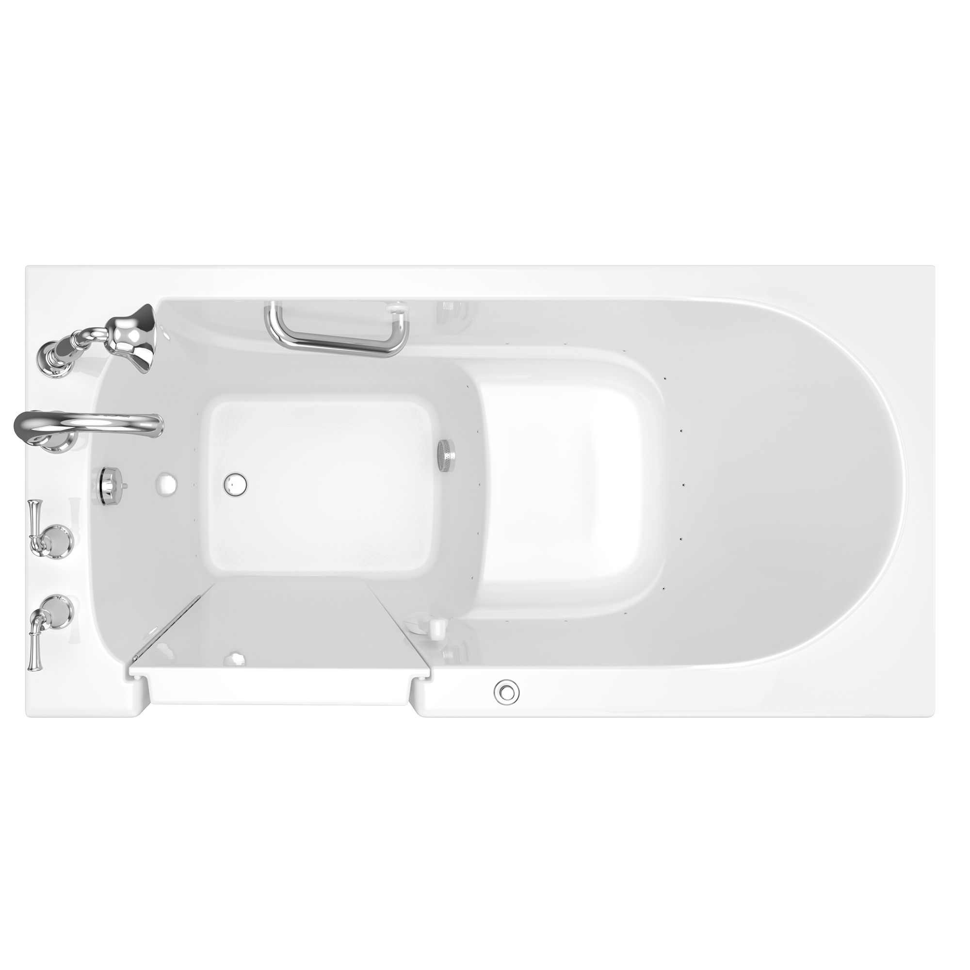 Gelcoat Value Series 30x60 Inch Walk In Bathtub with Air Spa System   Left Hand Door and Drain WIB WHITE